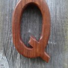 HANDCARVED WOODEN 3 DIMENSIONAL LETTER Q SIGN FONT SHELF ART NAME LETTER
