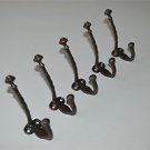 5 small twisted design double coathook cast iron hanging coat hook ALR11