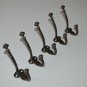 5 small twisted design double coathook cast iron hanging coat hook ALR11