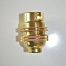 BRASS BAYONET FITTING BULB HOLDER LAMP HOLDER EARTHED C/W SHADE RING 1/2 INCH L3