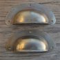 A  PAIR OF ANTIQUE PRESSED AGED BRASS DRAWER HANDLE FILING INDUSTRIAL PULL CB12