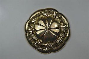 Beautiful Victorian brass ormolu roundel mount mirror furniture emblem SMB5