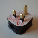 RETRO STYLE 13 AMP BLACK 3 PIN ELECTRICAL PLUG FUSE FITTED LAMP LIGHT PLUG CB23