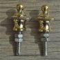 Pair of superb quality antique brass furniture clock finial rope edge finial Z11