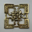 Beautiful Arts & Crafts Celtic brass ormolu mount mirror furniture emblem SMB6