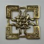 Beautiful Arts & Crafts Celtic brass ormolu mount mirror furniture emblem SMB6