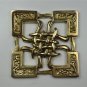 Beautiful Arts & Crafts Celtic brass ormolu mount mirror furniture emblem SMB6