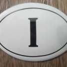 SMALL ANTIQUE STYLE ENAMEL DOOR LETTER I SIGN PLAQUE HOUSE FLAT FURNITURE LETTER