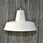 RETRO MEDIUM CREAM INDUSTRIAL STYLE FACTORY CEILING LIGHT C/W BULB NICKEL HOLDER