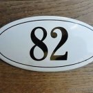 ANTIQUE STYLE ENAMEL DOOR NUMBER 82 HOUSE NUMBER DOOR SIGN PLAQUE