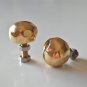 A pair of superb quality faceted brass furniture knobs handles chest knob 2008
