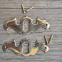 A pair solid brass Georgian furniture escutcheon antique style keyhole plate SE1