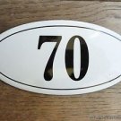 ANTIQUE STYLE ENAMEL DOOR NUMBER 70 HOUSE NUMBER DOOR SIGN PLAQUE