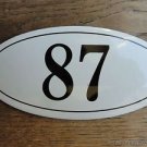 ANTIQUE STYLE ENAMEL DOOR NUMBER 87 HOUSE NUMBER DOOR SIGN PLAQUE