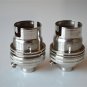 2 NICKEL BAYONET FITTING BULB HOLDER LAMP HOLDER EARTHED WITH SHADE RING 10MM L1