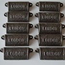 10 vintage cast iron London drawer pull handles chest handle LON