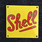 QUALITY ENAMEL SHELL OIL SIGN PLAQUE VINTAGE STYLE GARAGE WALL SIGN SQUARE