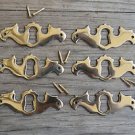 6 solid brass Georgian furniture escutcheon antique style keyhole plate SE1