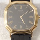 Vintage Seiko Lassale Women's Black Gold Quartz Watch Roman Numerals 8 Jewels