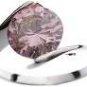 18K White Gold Plated Solitaire Pink CZ Ring