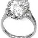 Oval Solitaire 4 ct CZ Sterling Silver Engagement Ring
