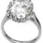 Oval Solitaire 4 ct CZ Sterling Silver Engagement Ring