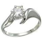 Genuine Diamond 1/2 ct 18 kt White Gold Engagement Ring Solitaire