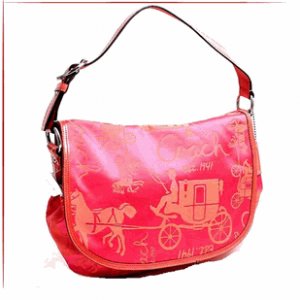 COACH NWT FLAP SHOULDER BAG F14888 MAGENTA/ORANGE