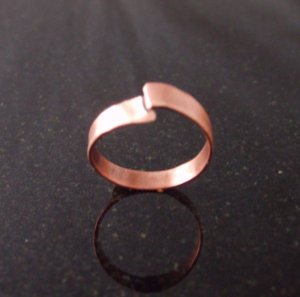 off center copper band ring