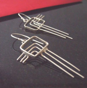 Sterling Silver Art Deco Style Ice Earrings