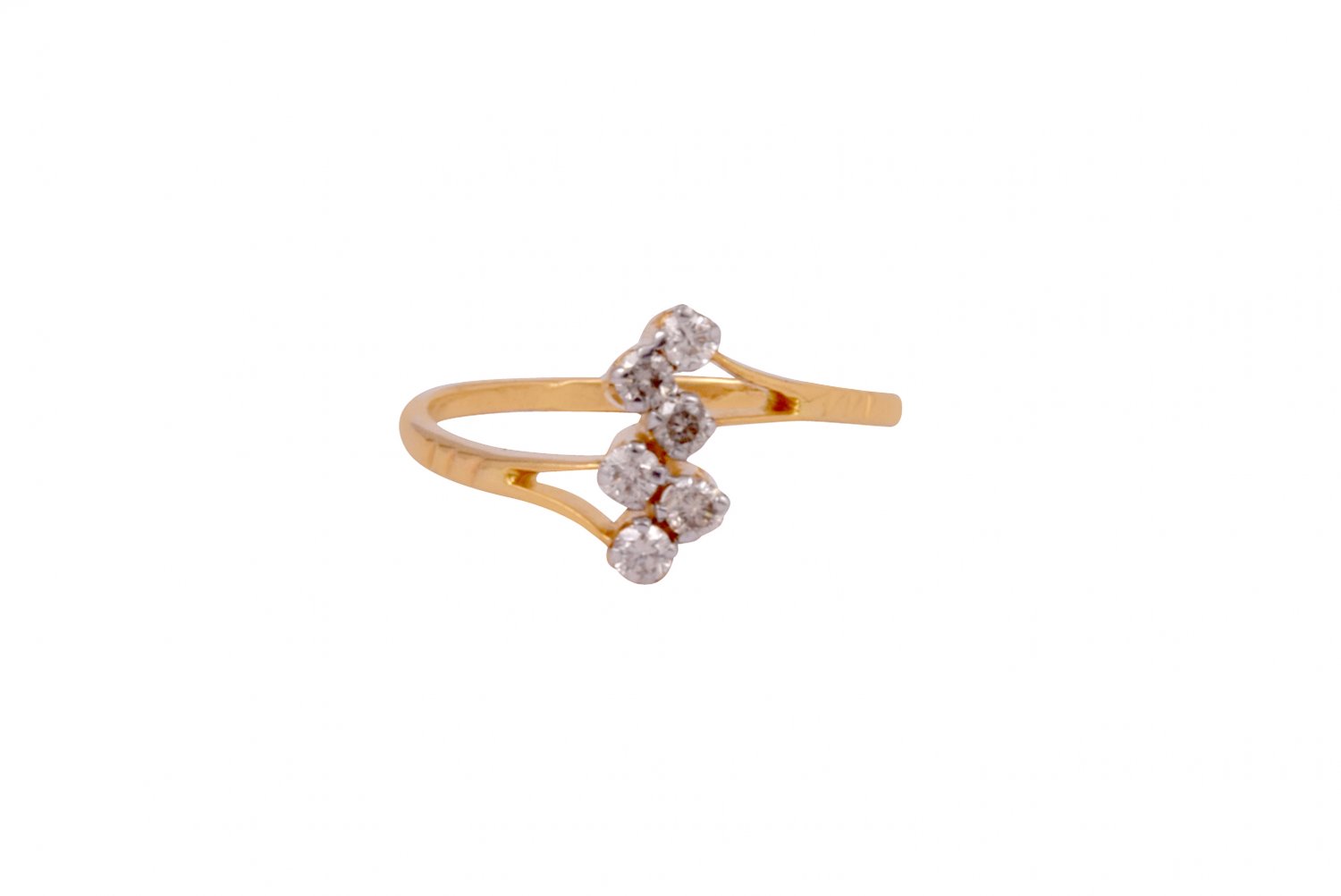 Fine Jewelry Engagement Ring yellow Gold 0.22ct Round-Cut Diamond Ladies Ring Size 7