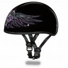 Daytona Helmets Skull Cap W/ BARBED WIRE HEART DOT Motorcycle Helmet D6-BWH