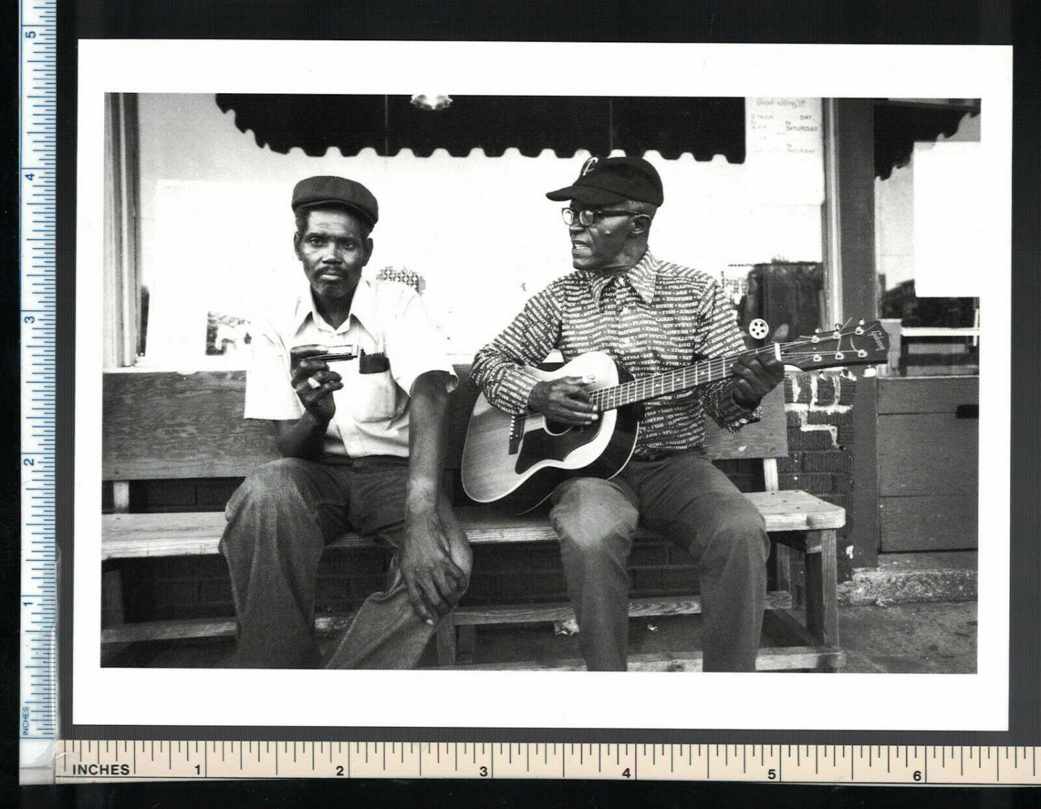 BLUES Music Post Card Walter Horton & Jimmy DeBerry rppc (1972 photo) postcard