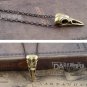 Gothic Punk Copper Bird Head Skul Pendant Necklace Amulet High Quality