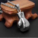 Fashio 3D Boxing Glove Charm Stainless Steel Men's Pendant Necklace 20inch Chain