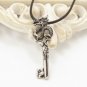 Gothic Woman Man Silver Dragon Stainless Steel Key Pendant Necklace Jewelry Gift