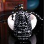 Obsidian Carved Buddha Lucky Amulet Pendant Necklace