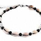 Black Artilady natural shell choker necklace vintage velvet rope beads natural shell choker boho