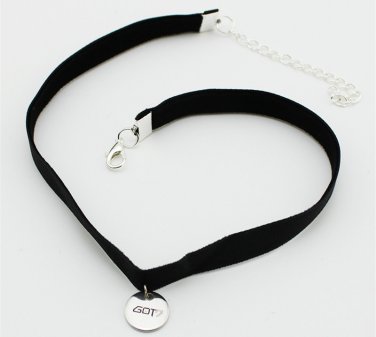 GOT7 Logo Leather Titanium Steel Pendant Choker Necklace Women Men Jewelry