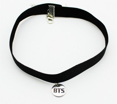 BTS Bangtan Boys Leather Titanium Steel Choker Necklace Women Men Jewelry