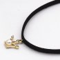 Hot Torques Collar Necklace Women Black Choker Necklace Velvet Leather Crown Crystal Simulated Pearl