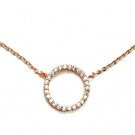 Simple rose gold plated necklace women bijoux round circle necklaces & pendants short