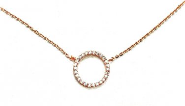 Simple rose gold plated necklace women bijoux round circle necklaces & pendants short