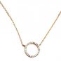 Simple rose gold plated necklace women bijoux round circle necklaces & pendants short
