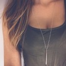 Yanqueens Fashion Stick Pendant Necklace Silver Plated Girl Long Chain Necklaces Jewelry