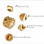 Wide Gold Plated Finger Rings Multicoloured Rhinestones Paved Cocktail Ring Size 8
