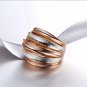 Rose Gold Multi-layered Stack Rings for Women Metallic Finger Ring Female Jewelry Accessories