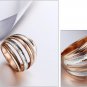 Rose Gold Multi-layered Stack Rings for Women Metallic Finger Ring Female Jewelry Accessories