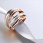 Rose Gold Multi-layered Stack Rings for Women Metallic Finger Ring Female Jewelry Accessories