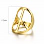 Gold Plated Hollow Out Rings Peace Symbols Finger Rings Female Geometric